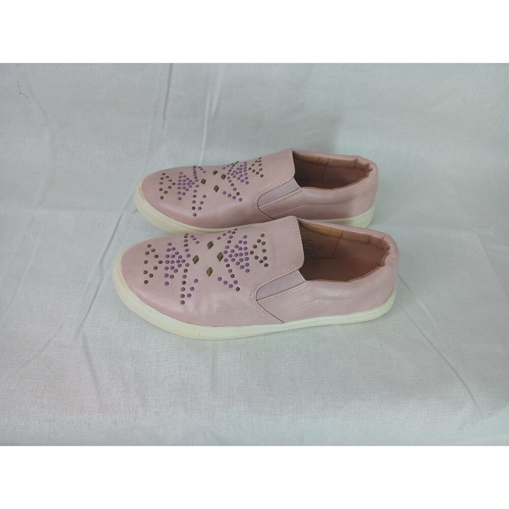 Frye Lena Studded Girls 4 Pale Pink Slip On Sneakers